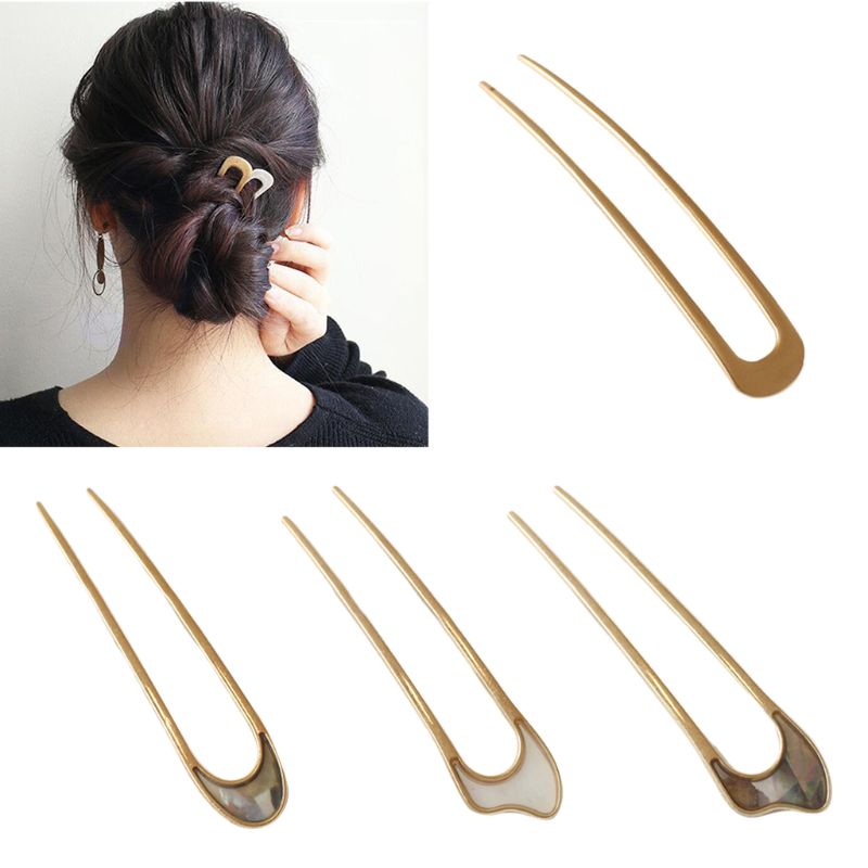 Minimalist Alloy U Shape Hair Sticks For Women Lady Hairpin Bun Tool Accessories