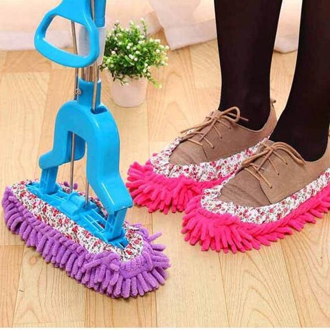 Pop Multifunction Floor Dust Cleaning Polishing Slippers Shoe Lazy Mopping Shoes Mop Caps House Home Clean Cover Wipe Shoes Head ► Photo 1/6