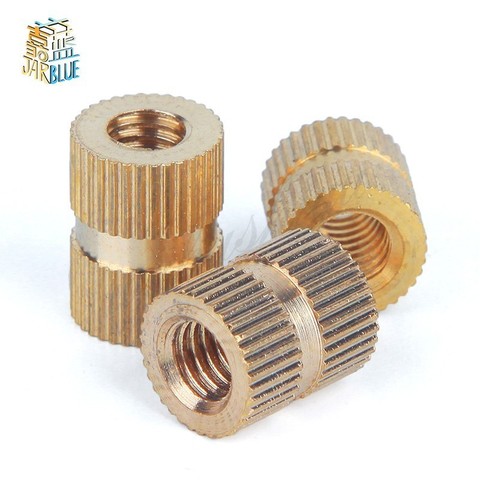 10pcs 1/4-20*8/10/12/16/20-9mm（OD）UNC Injection Molding Nut Brass Insert Knurled Nuts Knurling Embedded Parts ► Photo 1/3