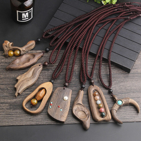 2022 Women Men Necklace Handmade Vintage Resin Statement Necklaces & Pendants Long Rope Wooden Necklace Jewelry Gifts - Price history & Review | AliExpress Seller - Royallove ZXHT Store | Alitools.io