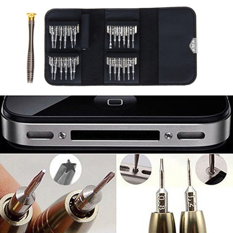 Updated 25 in 1 Magnet Screwdriver Set Repair Hand Tool Kit For iPhone 5 5S 6 Cellphone Tablet PC Glasses Watch Portable Wallet ► Photo 1/6