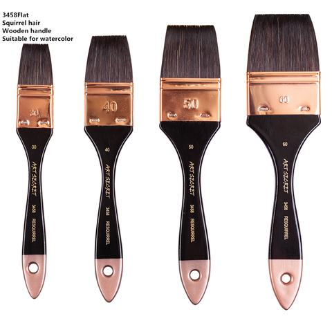 High quality 1PC 3458 squirrel hair wooden handle metal ferrule watercolor art brush paint brushes ► Photo 1/1