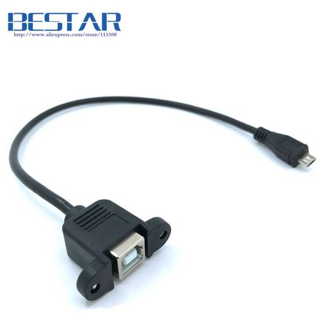 Micro-USB 5pin Micro USB 2.0 Male to USB 2.0 B Type Female Connector Cable 30cm 50cm With Panel Mount Hole cables ► Photo 1/5