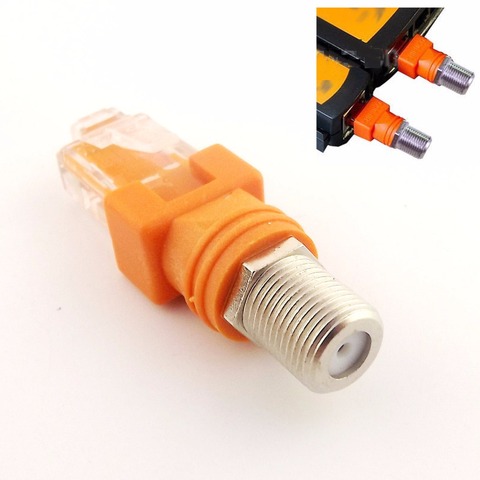 1pcs F Female to RJ45 Male Coaxial Coax Barrel Coupler Adapter RJ45 to RF Connector ► Photo 1/6