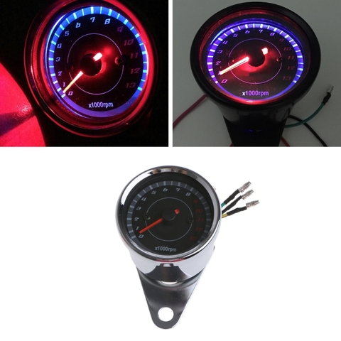 Universal LED Motorcycle Tachometer DC 12V Meter 13K RPM For Honda Yamaha Suzuki free shipping ► Photo 1/6