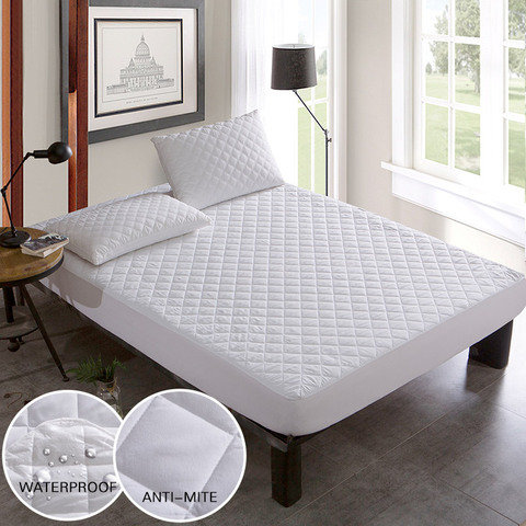 Bed Cover Brushed Fabric Quilted Mattress Protector Waterproof Mattress Topper for Bed Anti-mite Mattress Cover copri rete letto ► Photo 1/5