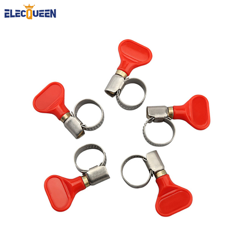 5 pcs/lot 8-16mm stainless steel hose clip Hand Twisted Pipe Clamp Black Red Thumb Hose Clamp & Butterfly Handle Beer Tube Clamp ► Photo 1/6
