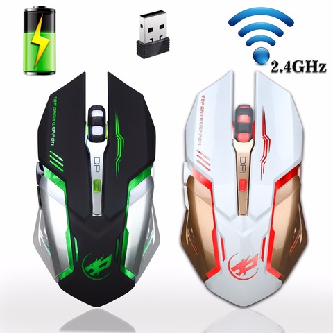 Rechargeable 2.4GHz Wireless Gaming Mouse Backlight USB Optical Gamer Mice for Computer Desktop Laptop NoteBook PC ► Photo 1/6