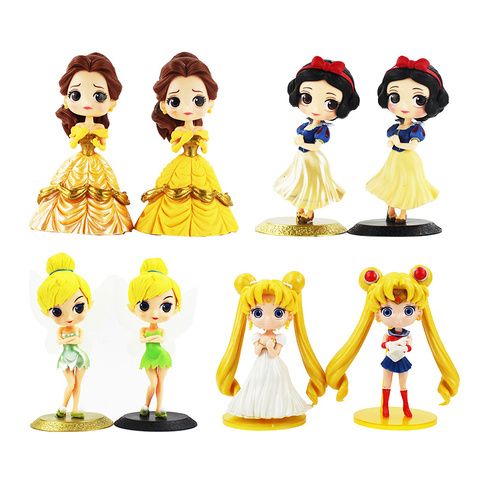 Buy Online 14cm Q Posket Anime Snow White Figure Princess Doll Sailor Moon Belle Action Figure Model Play House Toys For Girls Alitools