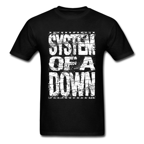 System Of A Down T Shirt Men Logo T-shirt Hip Hop Tee Fashion Black White Clothing Vintage Letter Tops Band Tshirts ► Photo 1/6