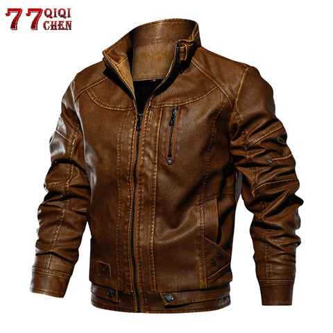 Brand Tactical PU Leather Jacket Men Euro Size S-XXL Stand Collar Motorcycle Leather Jacket Male jaqueta de Couro Dropshipping ► Photo 1/6