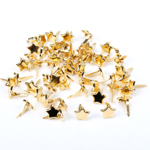 Gold Star Diy Brads Scrapbooking Embellishment Fastener Brad Metal Crafts For handmade Decoration 8mm 40PCs ► Photo 1/5