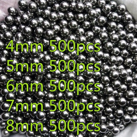 500pcs/Lot 4mm-8mm Hunting Slingshot Balls Stainless AMMO Steel Balls For Sling Shot Stainless Steel Balls For Shooting Pinball ► Photo 1/6