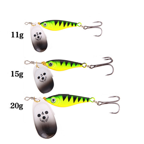 1pcs Rotating Metal Spinner Fishing Lures 11g 15g 20g  Sequins Iscas Artificial Hard Bait Crap Bass Pike Fishing Tackle ► Photo 1/6