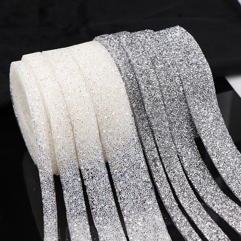 1 Yard Sewing Trim Crystal Motif Strass Hot Fix Shining Resin Rhinestone Ribbon Appliques For Dresses Clothes Shoes 1/1.5/2/3cm ► Photo 1/6