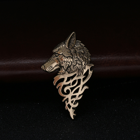 1 Pc Charming Vintage Men Punk Wolf Badge Brooch Lapel Pin Shirt Suit Collar Jewelry Gift For Men Summer Wear Nice Gift ► Photo 1/6
