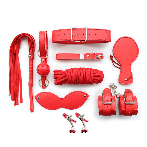 DOMI 8pcs/set PU Leather Couple BSDM Sex Accessories Bondage Leather Set ► Photo 1/1