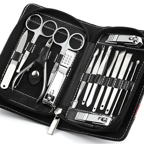 15 in 1 Manicure set Professional nail clipper Finger Plier Nails art Multi-functional Beauty tools scissors knife Best gifts ► Photo 1/6