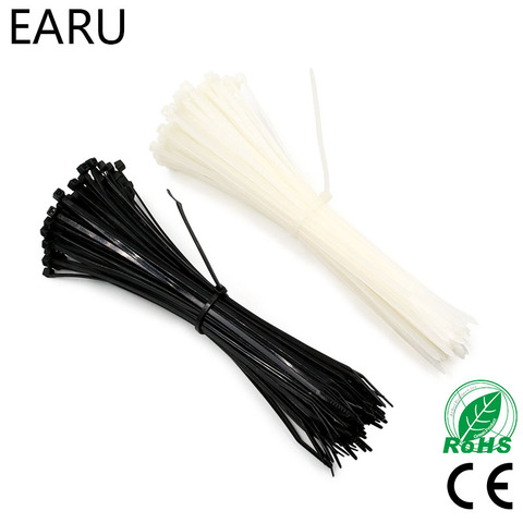100PCS 3 X 60/80/100/120/150/200mm White Black Cable Wire Zip Ties Self Locking Nylon Cable Tie Wrap Strap Fastener Hook Loop ► Photo 1/5
