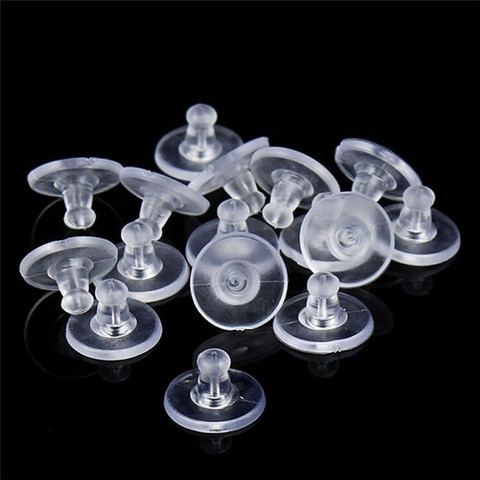50Pcs/pack Earring Holders Stoppers Soft Nut Silicone Heavy Duty Rubber Earring Backs Sleeves  ► Photo 1/5