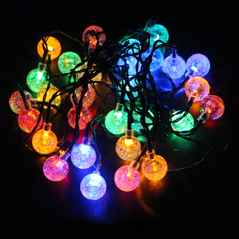 6M 30LED Solar Powered Fairy Lights outdoor Bubble Ball String Light Waterproof Christmas Lights Wedding Party Lawn Garden Decor ► Photo 1/1