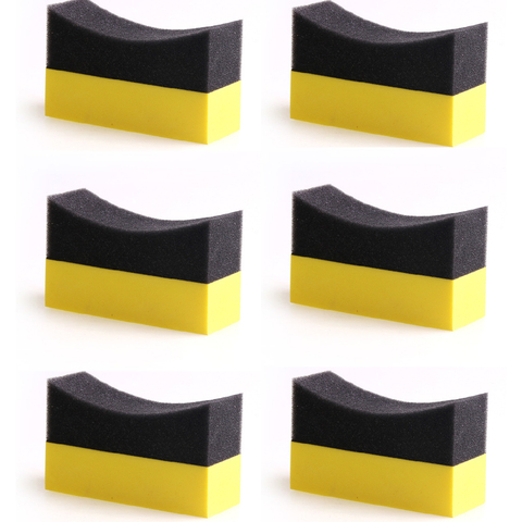 6Pcs Tire Contour Dressing Applicator Pads Gloss Shine Color Polishing Sponge Wax ► Photo 1/6