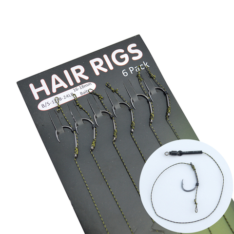 Carp Fishing Hair Rig 6pcs/set Ready Made Boilie Hook Carp Fishing Hair Rig Ready Tied Carp Fishing Hooks Size 2# 4# 6# 8# ► Photo 1/6