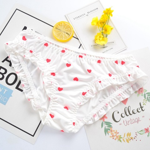 Milk Silk Heart Japanese Style Cute Women Underwear Sweety Lovely