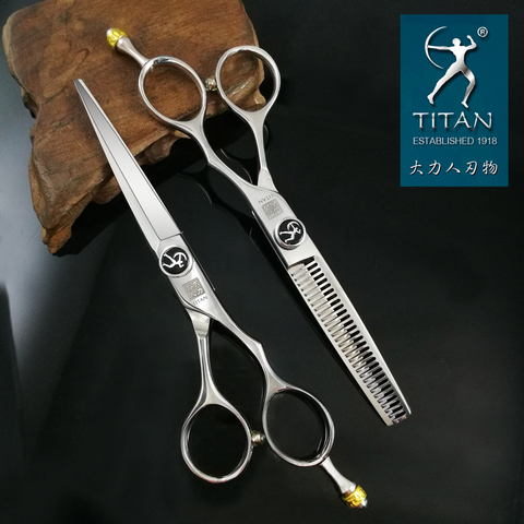 free shipping Professional hair scissors  TITAN   6.0inch barber scissors ► Photo 1/6