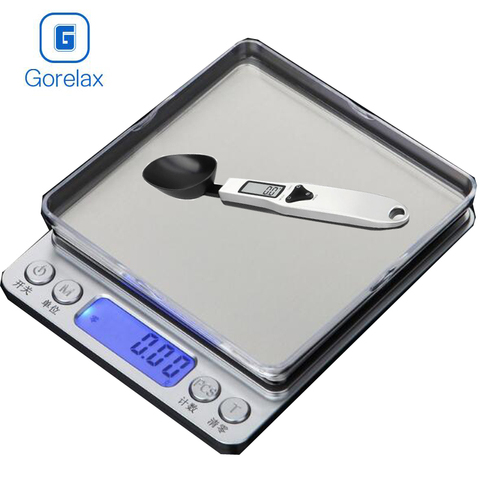 Portable Kitchen Scales, Measuring Balance Gram LCD Electronic Digital Weight Spoon Scale, Food Diet Postal Scale Libra 3kg/300g ► Photo 1/6