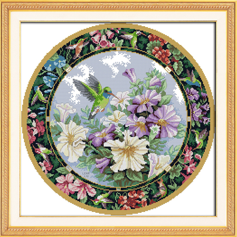 Needlework 14ct 11ct Cross stitch Sets For Embroidery Precise Printed Wreath. The sweet nectar Patterns Counted Cross-Stitching ► Photo 1/6