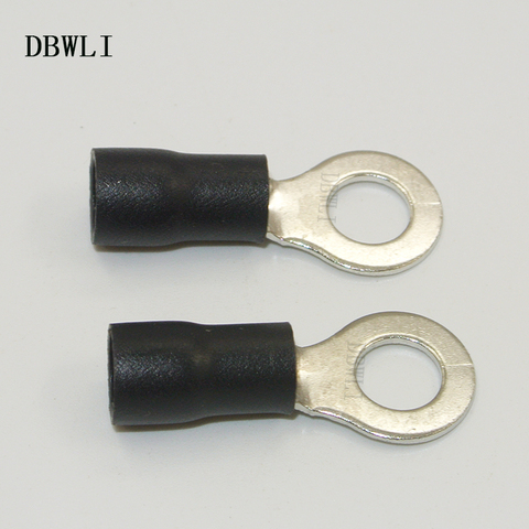 50PCS 14-12AWG #4 #10 1/4 5/16 3/8 Inch Black Ring insulated terminal Cable Wire Connector cable Crimp Terminal ► Photo 1/1