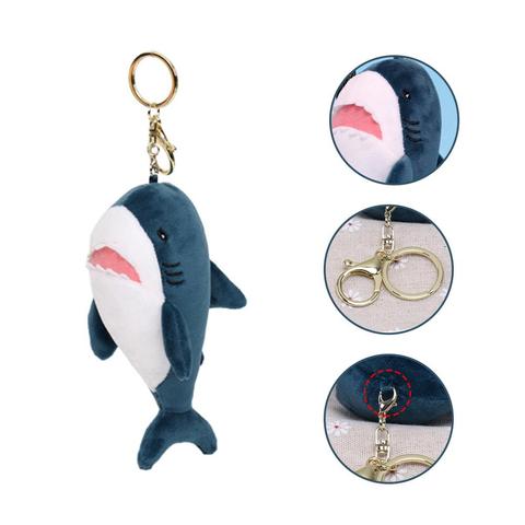 Bag Decoration Creative Scented Soft Plush Cartoon Shark Keychain Bag Pendant Key Ring Holder Soft Hanging Decoration Keychain ► Photo 1/6