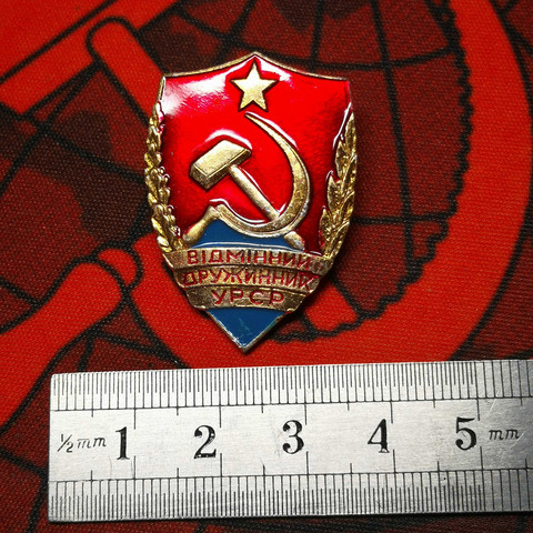 Soviet Union CCCP Period Dedicating Socialism To Maintain Social Order Unpaid Dedication USSR People Aluminum Brooch Pin Old ► Photo 1/6