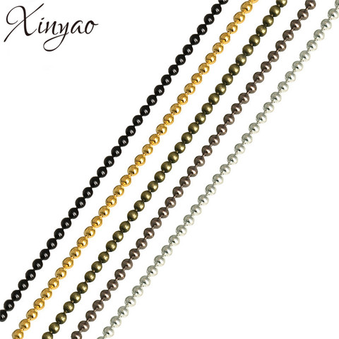 XINYAO 10m/lot 1.2 1.5 2 mm Gold/Black Color Metal Ball Bead Chains Bulk for Diy Bracelet Necklace Jewelry Findings Making F680 ► Photo 1/1