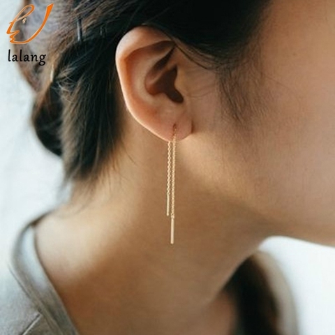 Titanium Steel Rose Gold Color Chain Earrings Tassel Ear Line Jewelry Ladies Fashion Earring For Women Wedding Jewelry ► Photo 1/6