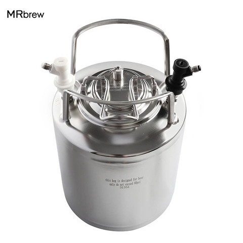 10L 2.5 gallon Stainless Steel Cornelius  Ball Lock Beer Keg With Metal Handles+Ball Lock Disconnect Liquid (Out) & Gas (in) ► Photo 1/6