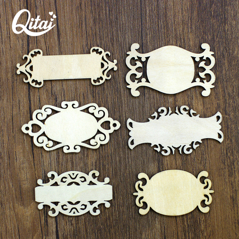 QITAI 36Pieces/Lot 6 Unpainted Signs Wood Veneer Shape DIY Scrapbooking Crafts Home Decoration Accessories Embelishment WF041 ► Photo 1/5