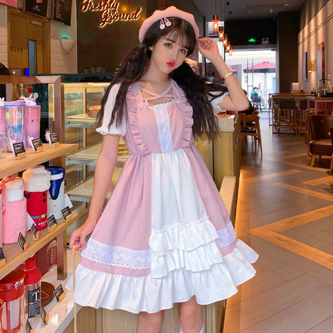 2022 Kawaii Lolita dress Summer Square Collar Short Lolita Dresses Halloween Gothic Bow Women's clothing - Price history & Review | AliExpress Seller - Lixm Store | Alitools.io 2022 Kawaii Lolita dress Summer Square Collar Short Lolita Dresses Halloween Gothic Bow Women's clothing - Price history & Review | AliExpress Seller - Lixm Store | Alitools.io