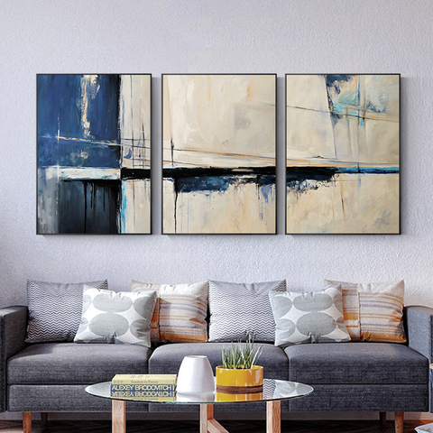 Abstract Blue Creative Seascape Canvas Paintings Posters And Print Unique Decor Wall Art Pictures For Living Room Bedroom Studio ► Photo 1/6