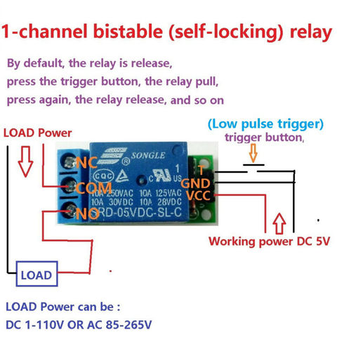 IO25A01 5V Flip-Flop Latch Relay Module Bistable Self-locking Switch Low pulse trigger Board for Arduino Smart home LED  Mot ► Photo 1/6