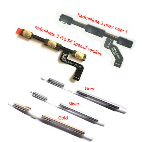 Volume Up/Down+Power On/Off Button Flex Cable For Xiaomi Redmi Note 3 Pro Power / Volume Button For Redmi Note3 Pro SE Global ► Photo 1/4