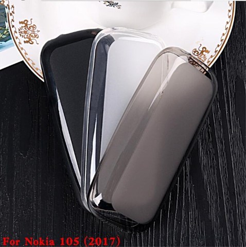 Transparent Soft Silicone TPU Phone Back Cover Case For Nokia 105 2017 Pudding Gel Soft TPU Shell ► Photo 1/6