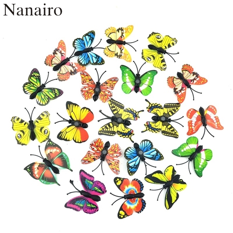 12Pcs Multicolor Magnet 3D PVC Flower Butterfly Wall Stickers For Girl Kids Baby Rooms Kitchen Home Decoration Adhesive to Wall ► Photo 1/6