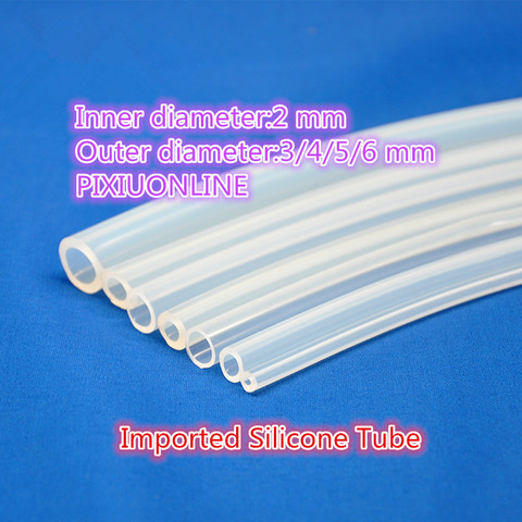 1PCS  YT828  Imported Silicone Tube  ID 2 mm* OD 3/4/5/6 mm  Food Grade Capillary Transparent Hose Plumbing Hoses  1Meter ► Photo 1/1