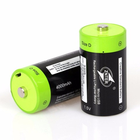 2pcs/lot ZNTER 1.5V 4000mAh Battery Micro USB Rechargeable Batteries D Lipo LR20 Battery For RC Camera Drone Accessories ► Photo 1/1