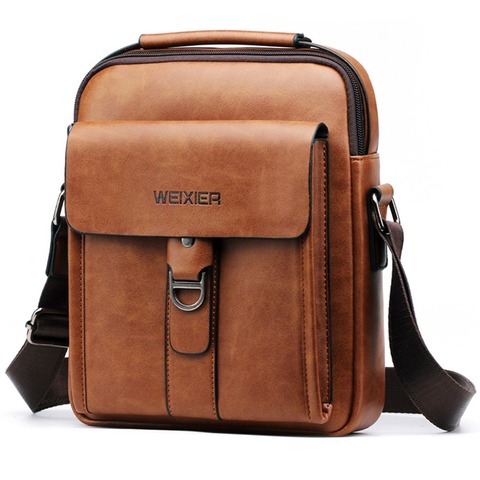 Luxury Brand Vintage Messenger Bag Men Leather Shoulder Bags Business Casual Brown Crossbody Bags For Men Handbag Small Satchels ► Photo 1/1