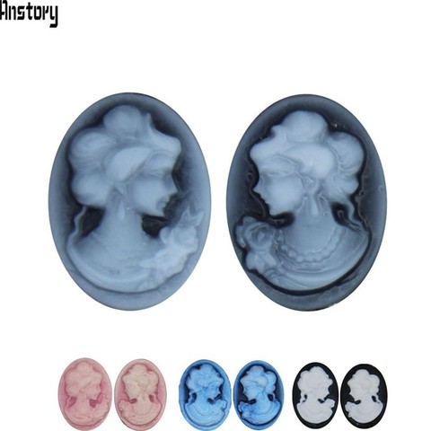 20pcs Lot Resin Lady Cameo Head 13x18mm Bead Wholesale DIY Bead For Cameo Earrings Ring Necklace Brooch Bracelet B001 ► Photo 1/6