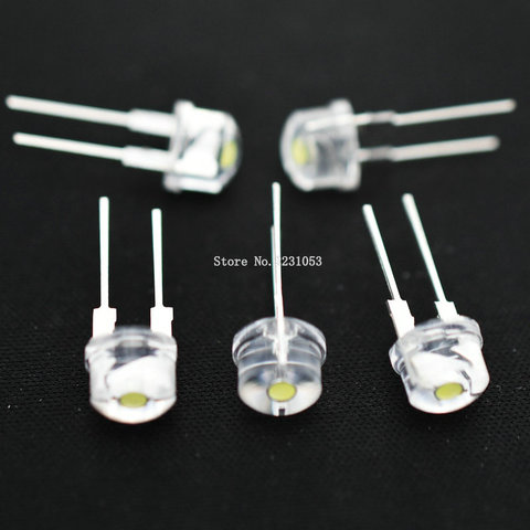 20PCS/LOT F8 8mm LED Transparent White light-emitting diode hat shaped DIP LED Diode ► Photo 1/1