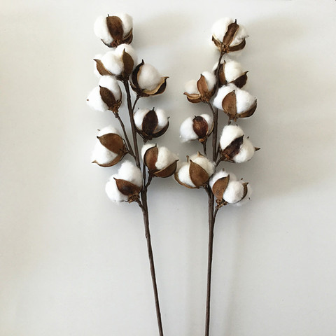Hot Sale 22 Inch artificial natural dried cotton stems farmhouse Artificial Flower Filler Floral Wedding Home Decoration ► Photo 1/6